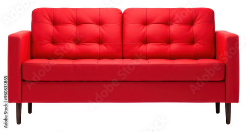 PNG Modern red sofa on white photo