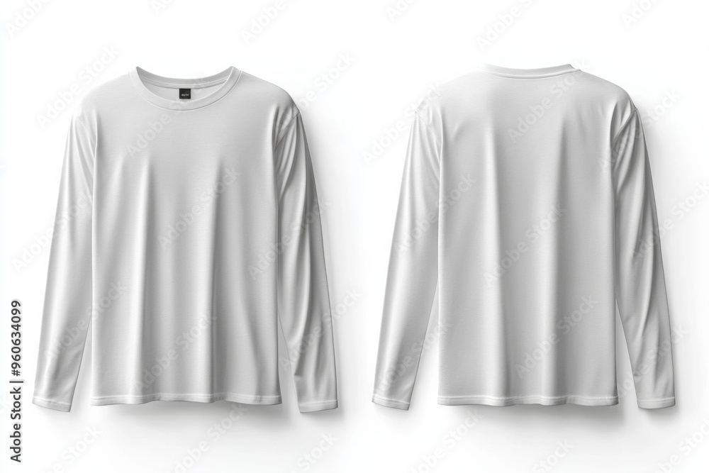 White Long Sleeve Tshirt Mockup Isolated created with Generative AI White Long Sleeve Tshirt Mockup Isolated created with Generative AI