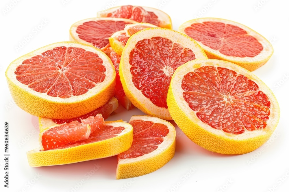 Sliced grapefruit isolated on white Sliced grapefruit isolated on white