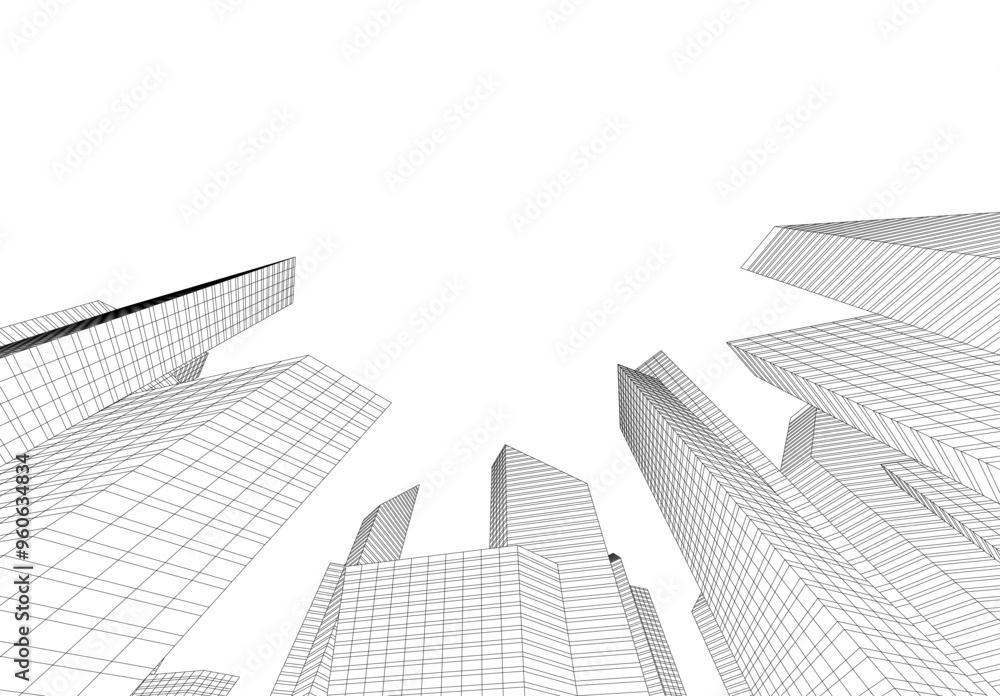 abstract city buildings vector drawing abstract city buildings vector drawing