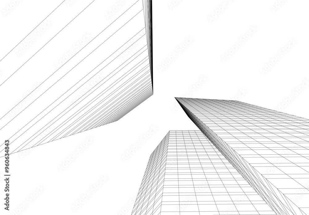 abstract city buildings vector drawing abstract city buildings vector drawing