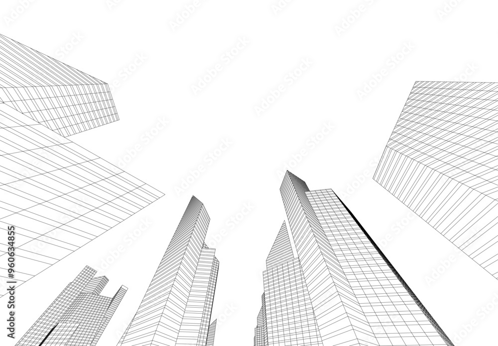 abstract city buildings vector drawing abstract city buildings vector drawing