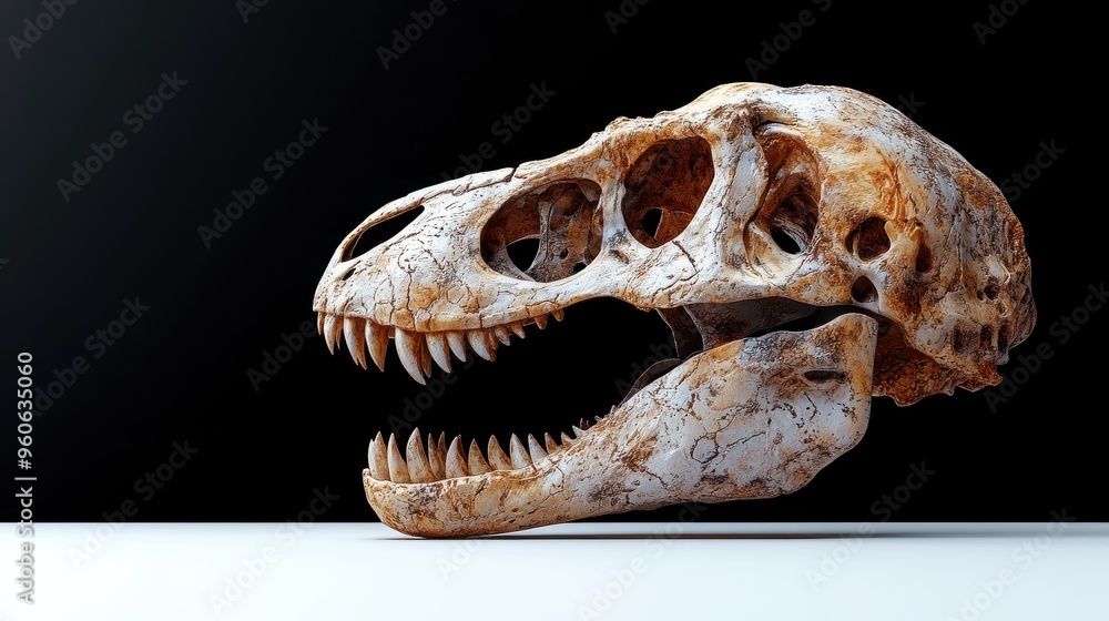 Dino skull profile on white background Dino skull profile on white background
