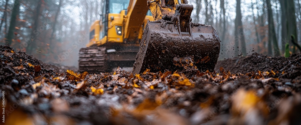 Excavator Digging in the Forest Excavator Digging in the Forest