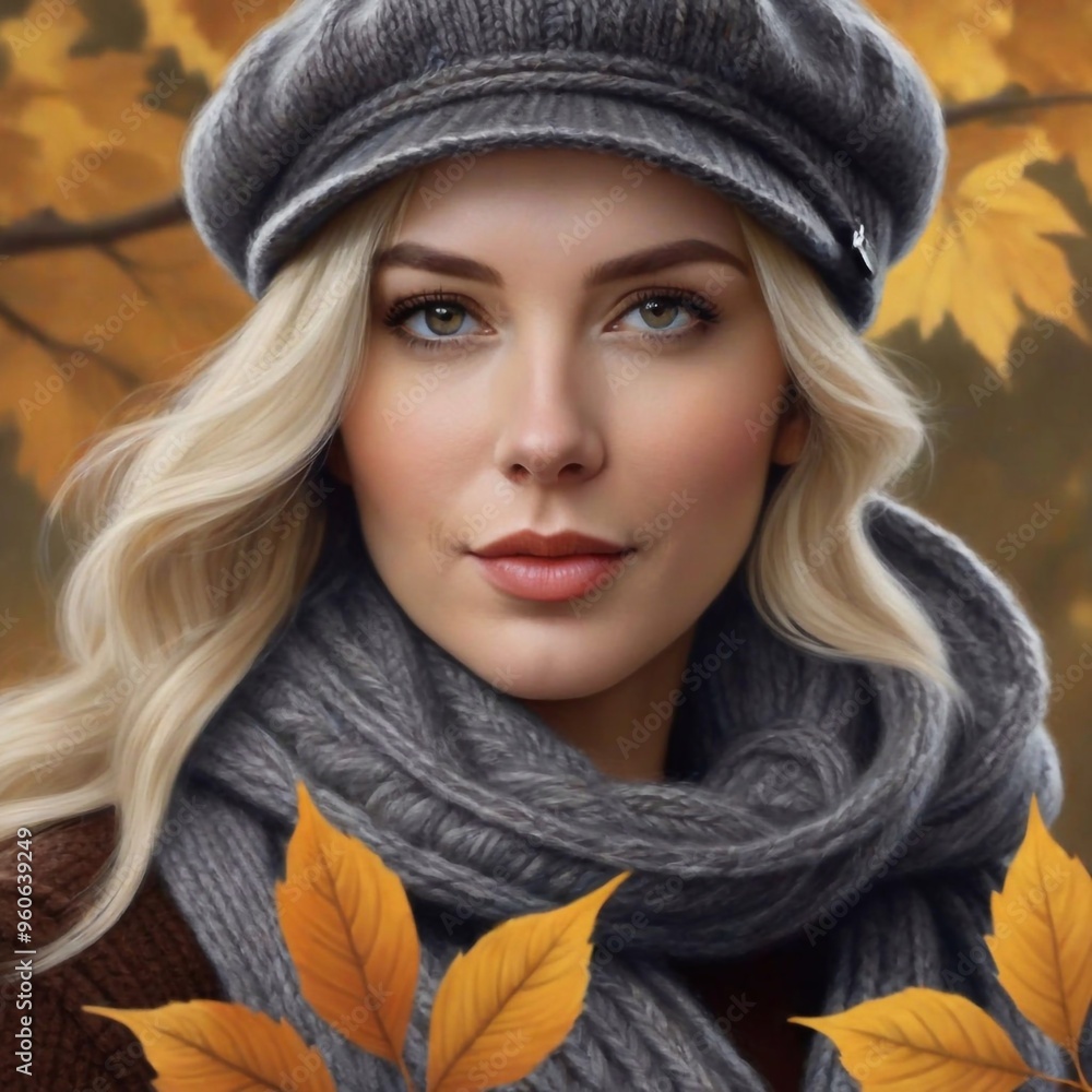 Junge blonde Frau im Herbst Junge blonde Frau im Herbst