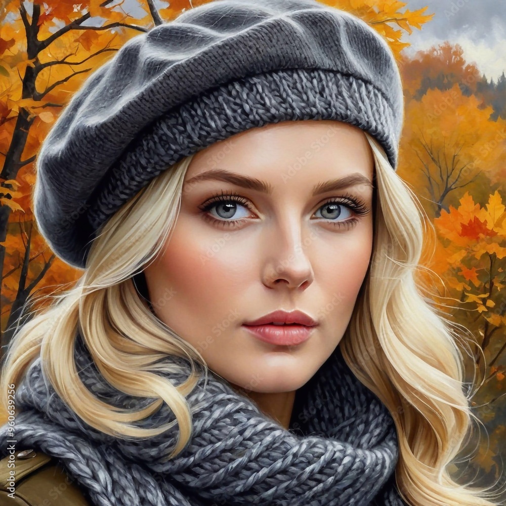 Junge blonde Frau im Herbst Junge blonde Frau im Herbst