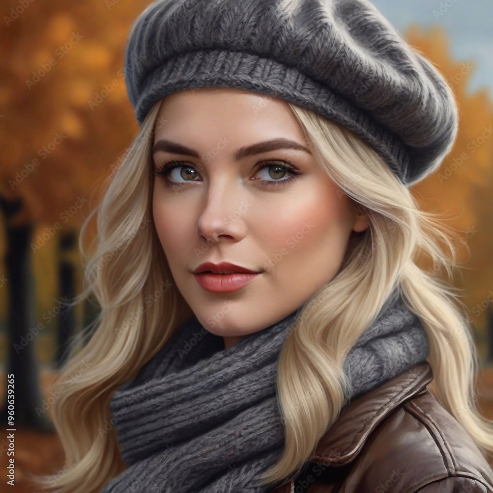Junge blonde Frau im Herbst Junge blonde Frau im Herbst