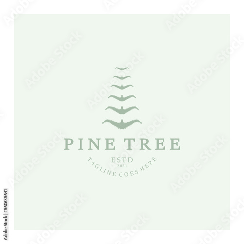simple pine or fir tree logo,evergreen.for pine forest,adventurers,camping,nature,badges and business.vector