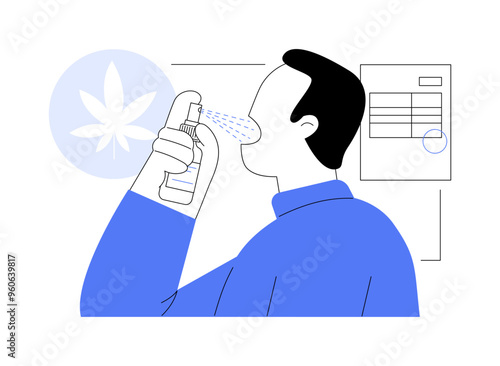 Marijuana spray isolated cartoon vector illustrations.