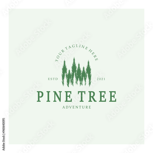 simple pine or fir tree logo,evergreen.for pine forest,adventurers,camping,nature,badges and business.vector