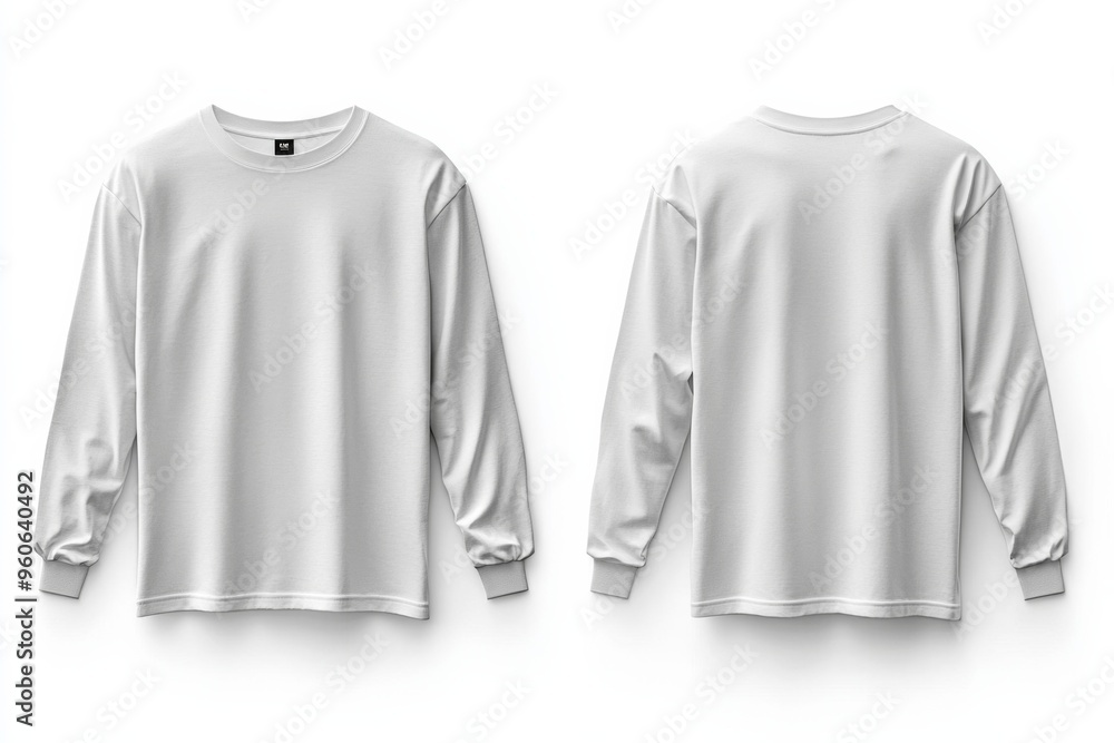 White Long Sleeve Tshirt Mockup Isolated created with Generative AI White Long Sleeve Tshirt Mockup Isolated created with Generative AI