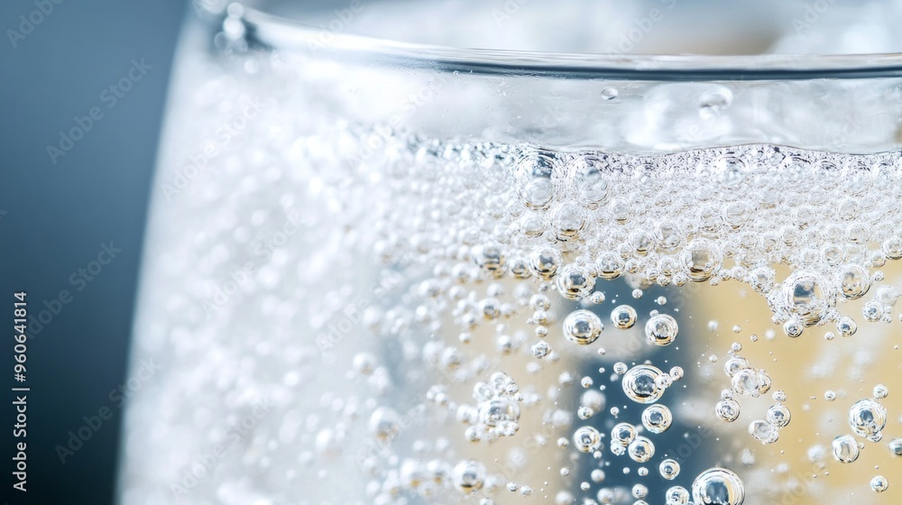 Bubbles in Sparkling Water, a close-up view showcasing the delicate textures and patterns of foamy bubbles in a minimalist setting, emphasizing clarity and simplicity Bubbles in Sparkling Water, a close-up view showcasing the delicate textures and patterns of foamy bubbles in a minimalist setting, emphasizing clarity and simplicity