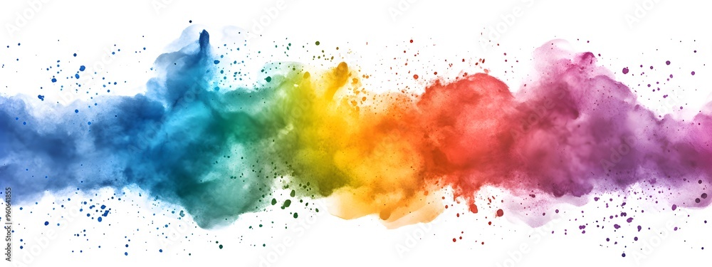 Fototapeta premium Watercolor splash color background vector illustration, white background, colorful splash, rainbow colors,