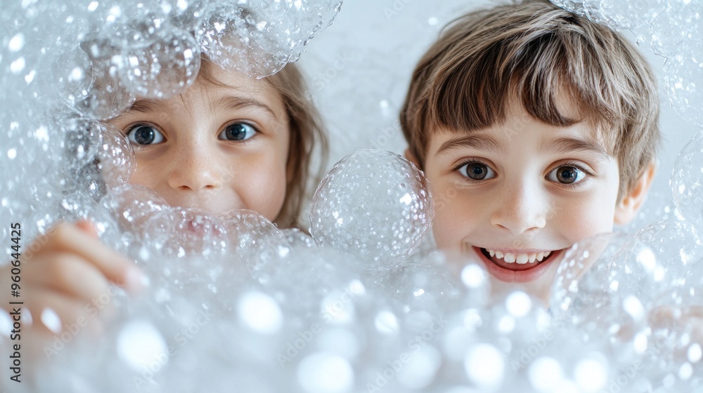 Joyful children delighting in the tactile experience of popping bubble wrap, cozy indoor atmosphere, minimalist decor, and a sense of carefree play on a rainy day Joyful children delighting in the tactile experience of popping bubble wrap, cozy indoor atmosphere, minimalist decor, and a sense of carefree play on a rainy day