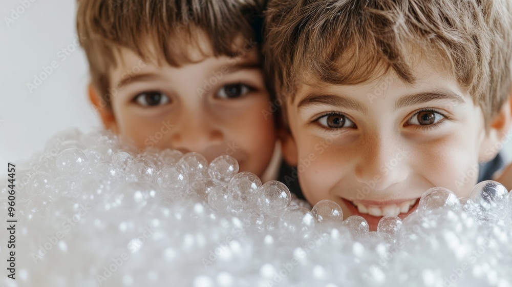 Children delighting in the joy of popping bubble wrap during a rainy day, playful atmosphere, minimalist indoor space, engaging tactile experience, cheerful expressions Children delighting in the joy of popping bubble wrap during a rainy day, playful atmosphere, minimalist indoor space, engaging tactile experience, cheerful expressions