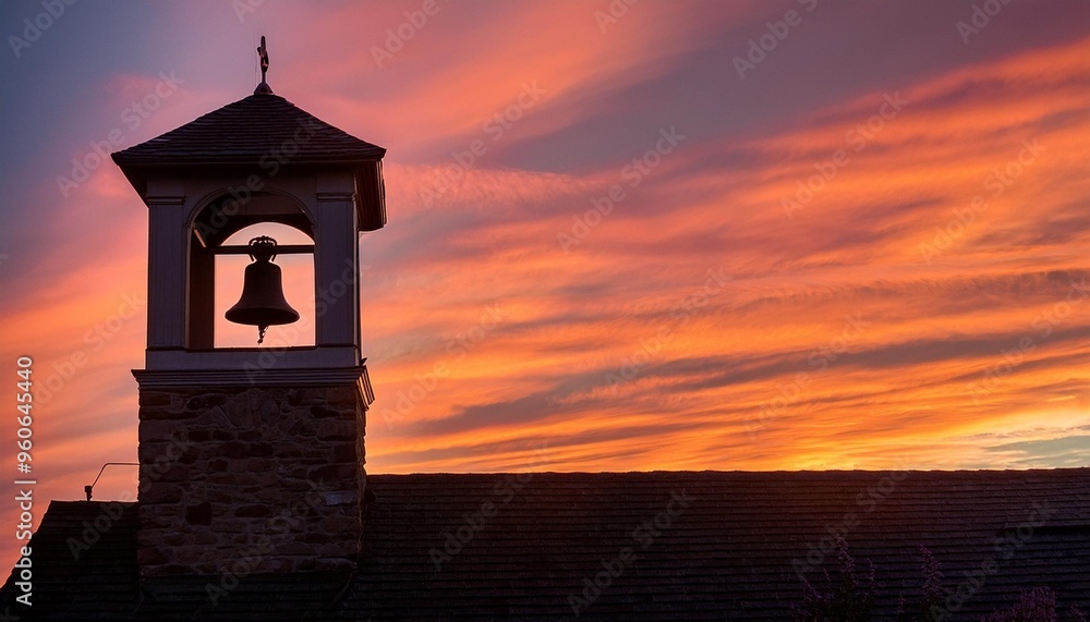 Fototapeta premium bell tower at sunset
