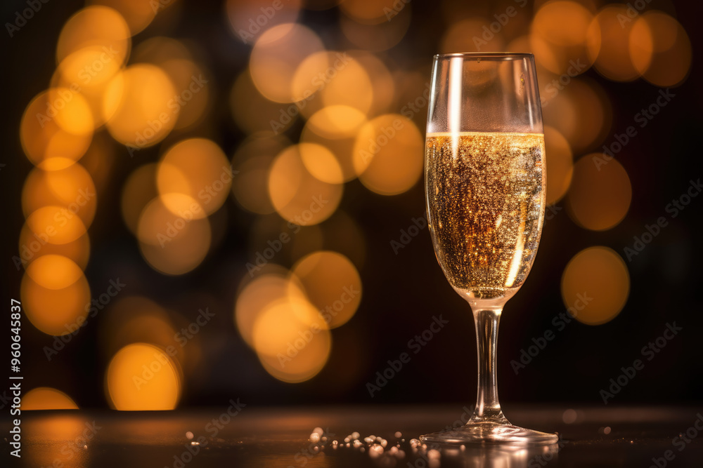 generated illustration of glass of champagne on bokeh background generated illustration of glass of champagne on bokeh background