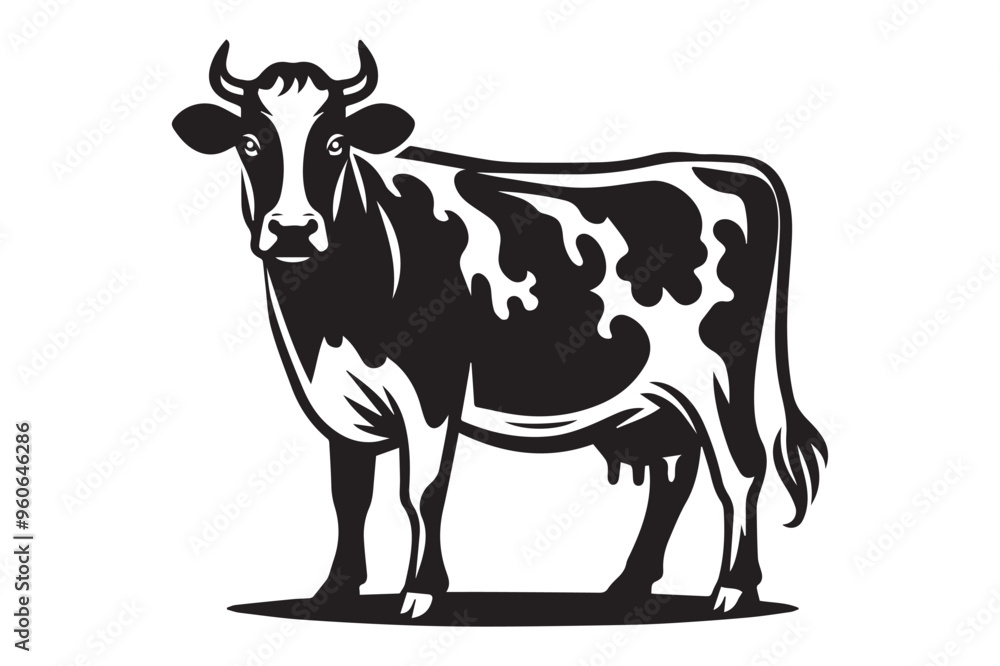 Cow silhouette vector illustration Cow silhouette vector illustration