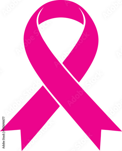  Classic Pink Ribbon Silhouette Vector Design
