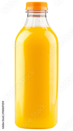 Orange juice bottle. Organic orange or lemon juice in plastic or glass bottle. One gallon or liter cold Juice for smoothie. Fresh fruit juice for drinking cocktail. Vitamin citrus tropical lemonade