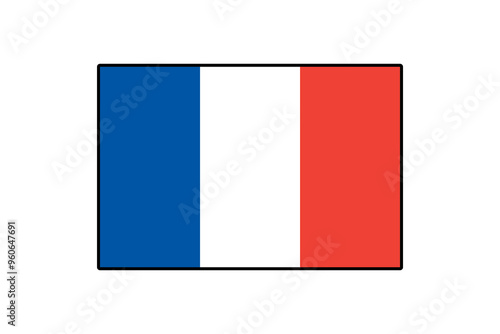 This design features the iconic flag of France, composed of three vertical stripes in blue, white, and red. The flag symbolizes national pride and unity.