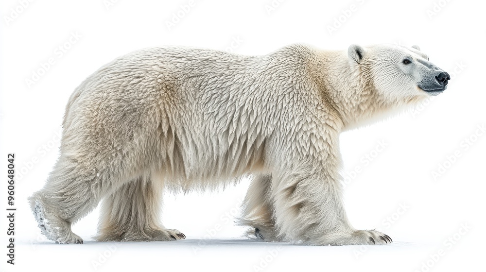 Polar bear clipart showing the effects of climate change on their environment on a white background Polar bear clipart showing the effects of climate change on their environment on a white background