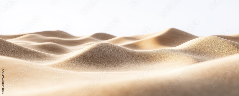 Obraz premium Light brown sand dunes on a white background