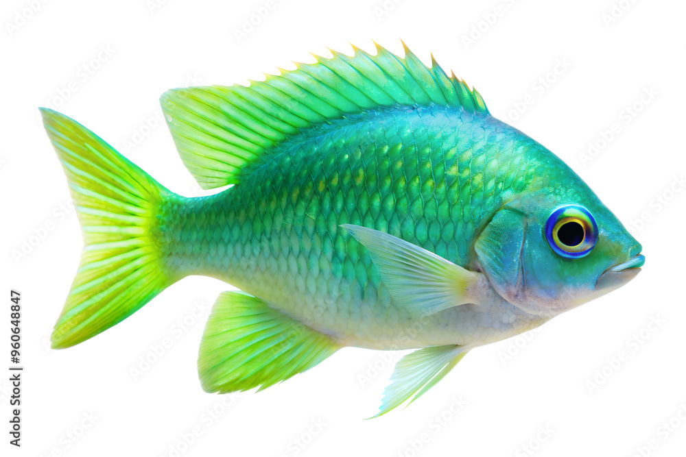 green chromis fish isolated on transparent background green chromis fish isolated on transparent background