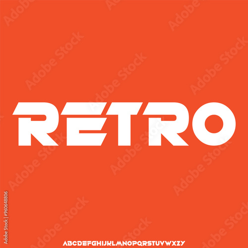 retro font alphabet typeface vector