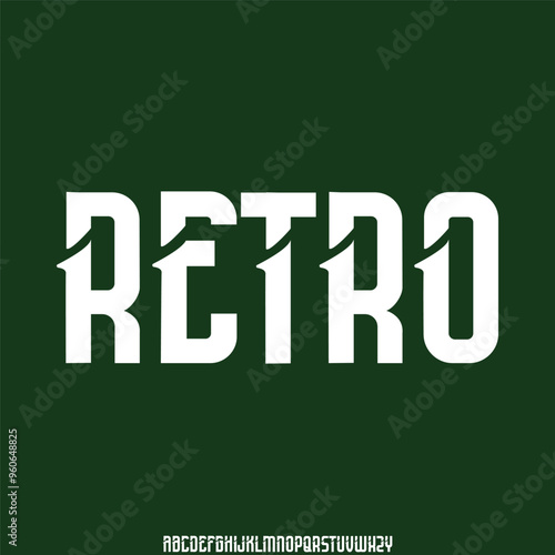 retro font alphabet typeface vector