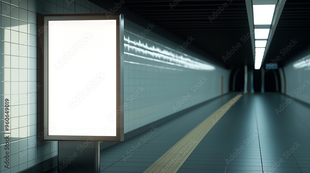 empty modern banner in the subway empty modern banner in the subway