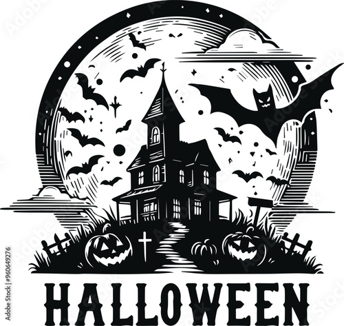 Monochrome Cosmonaut Halloween Logo Icon For Emblems, Badges And Levels Vector Illustration