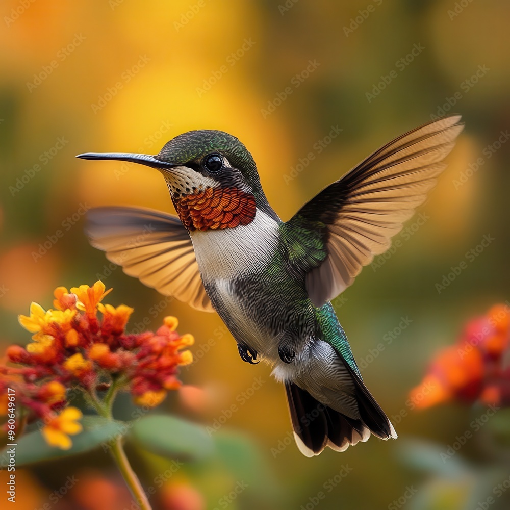 Fototapeta premium Ruby-Throated Hummingbird