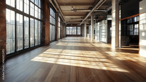 Wood floor workspace in remodeled factory