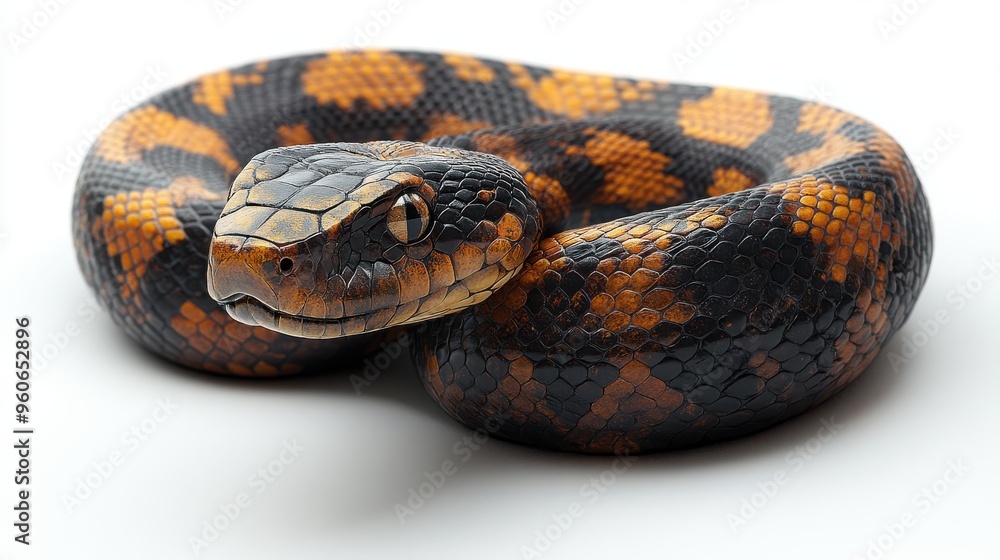 Serpent in motion on white background Serpent in motion on white background