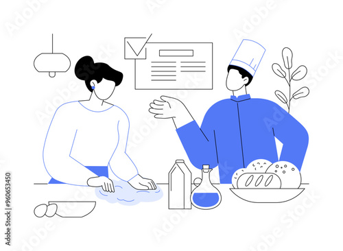 Bread making isolated cartoon vector illustrations.