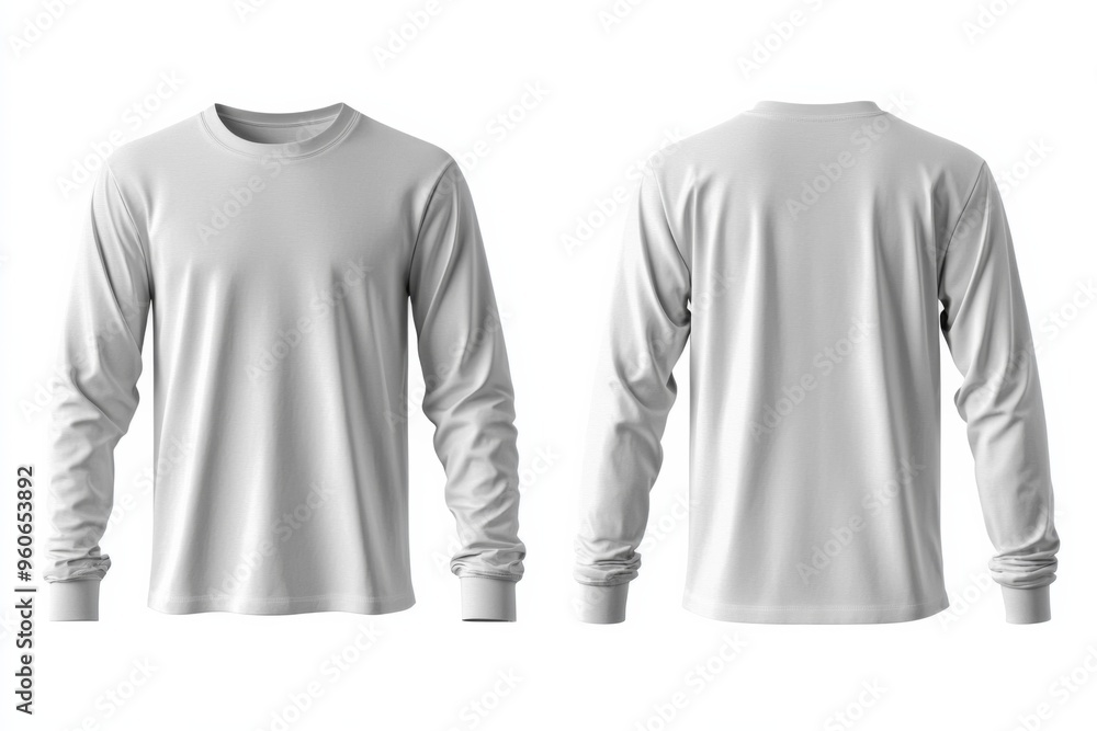 White Long Sleeve Tshirt Mockup Isolated created with Generative AI White Long Sleeve Tshirt Mockup Isolated created with Generative AI