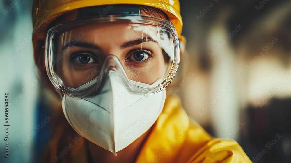 industrial worker, wearing protective gear industrial worker, wearing protective gear