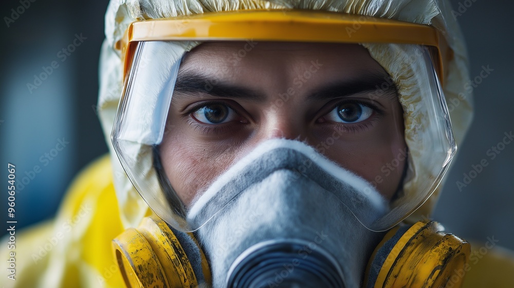 industrial worker, wearing protective gear industrial worker, wearing protective gear