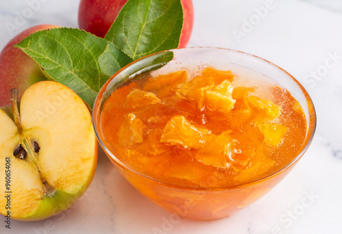Glass jar of delicious appl...