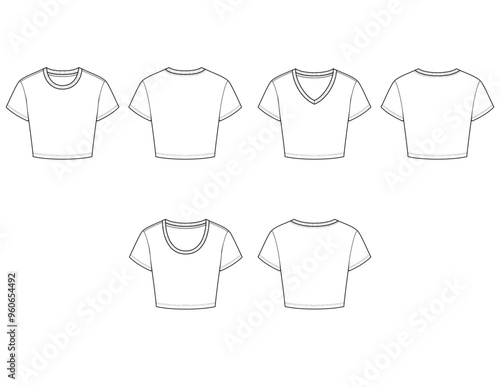 Cropped women's t-shirt short sleeve