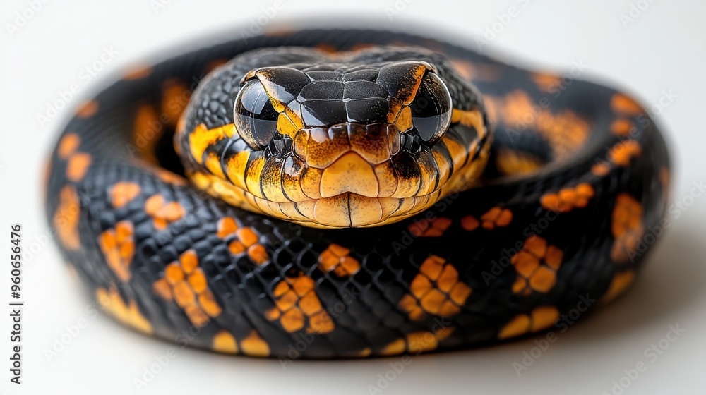 Snake slithering on white background Snake slithering on white background