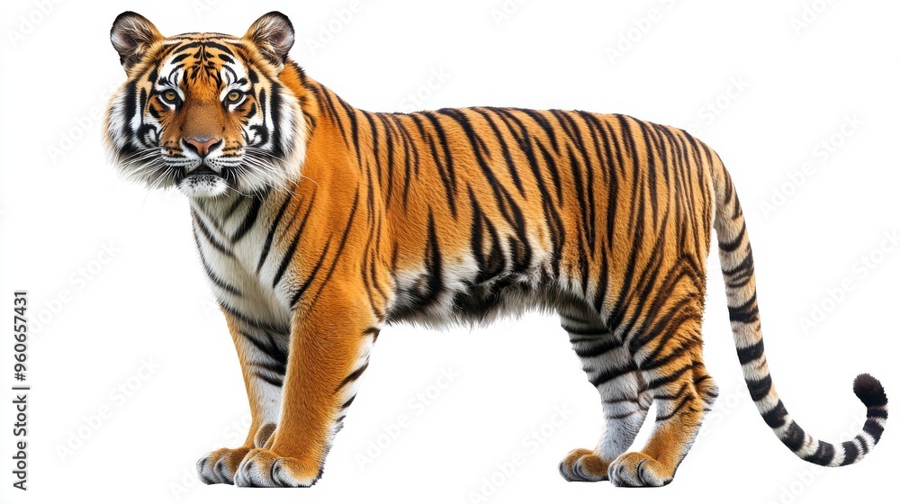 Tiger clipart with striking orange and black stripes on a white background Tiger clipart with striking orange and black stripes on a white background