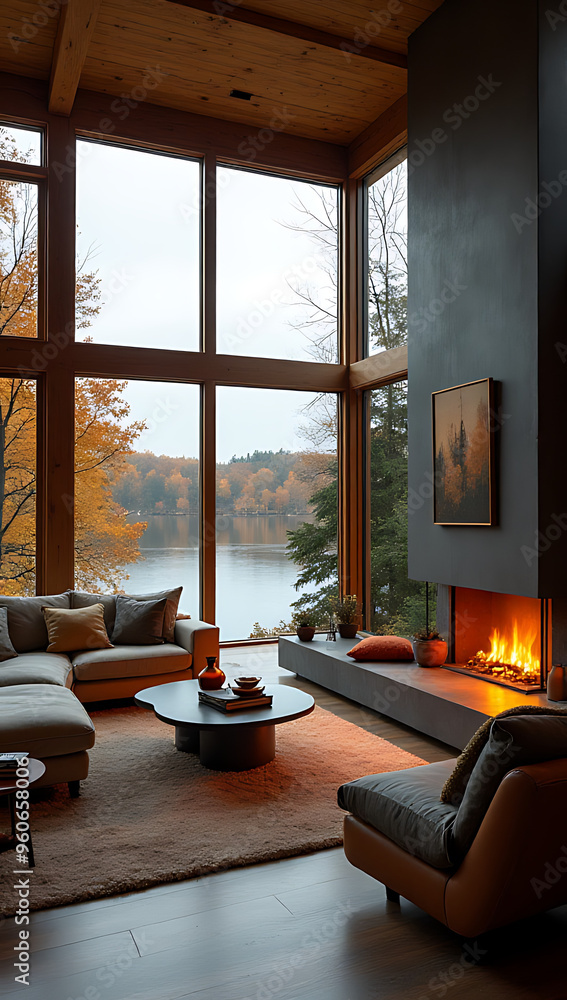 Fototapeta premium autumn modern living room