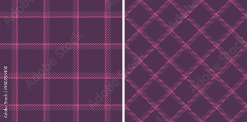 Pattern fabric plaid of seamless check vector with a textile tartan texture background. Set in sunset colors for trendy everyday bags for women.