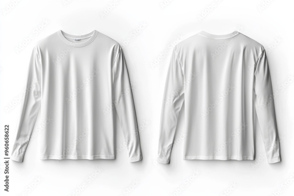 White Long Sleeve Tshirt Mockup Isolated created with Generative AI White Long Sleeve Tshirt Mockup Isolated created with Generative AI