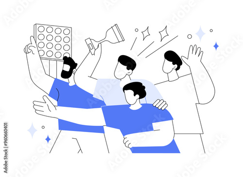 Celebrate victory isolated cartoon vector illustrations.