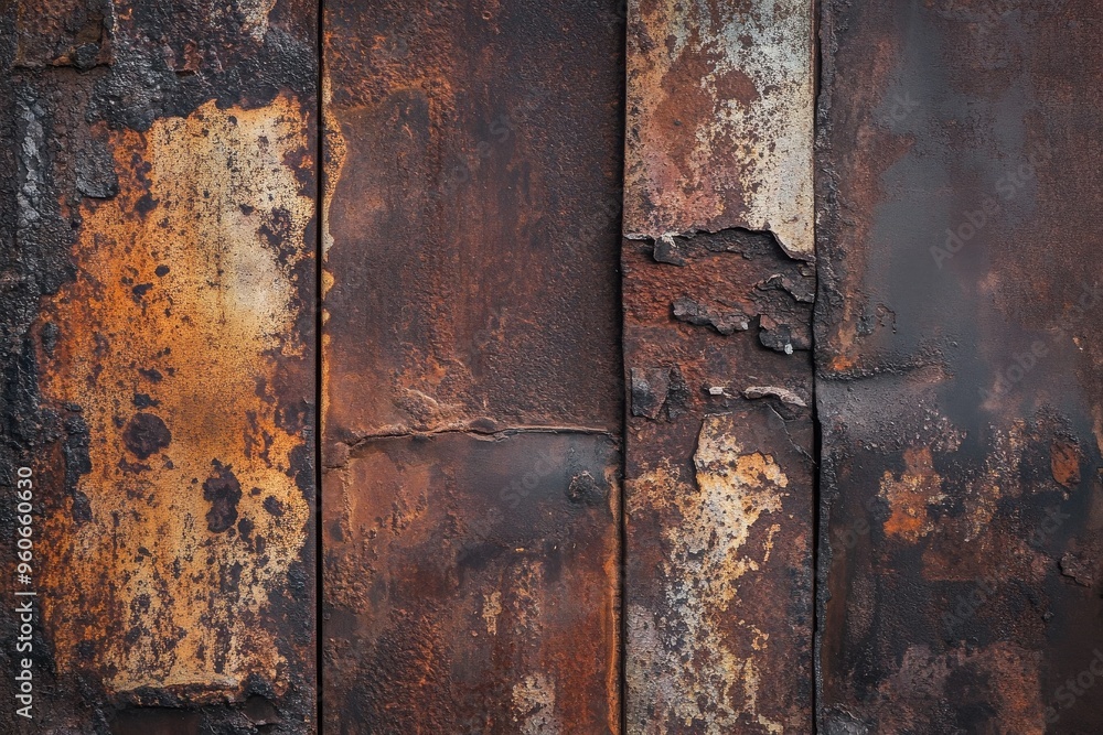 A weathered, rusty metal surface with a rich patina for an industrial, vintage feel background A weathered, rusty metal surface with a rich patina for an industrial, vintage feel background