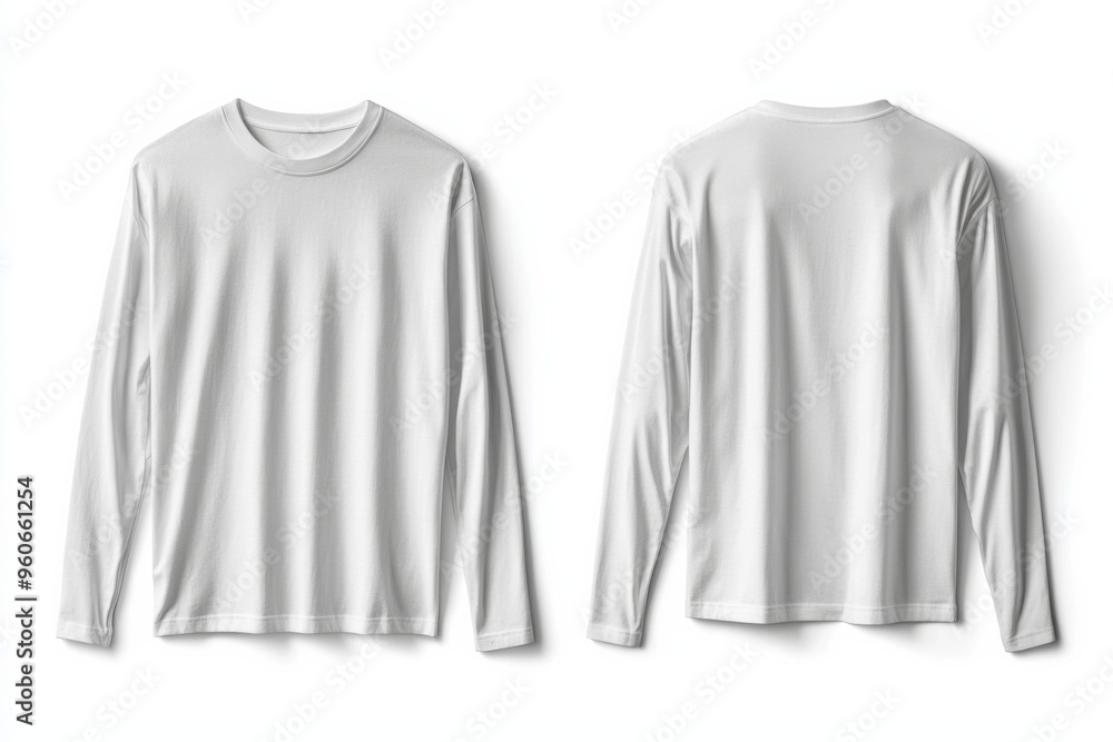 White Long Sleeve Tshirt Mockup Isolated created with Generative AI White Long Sleeve Tshirt Mockup Isolated created with Generative AI