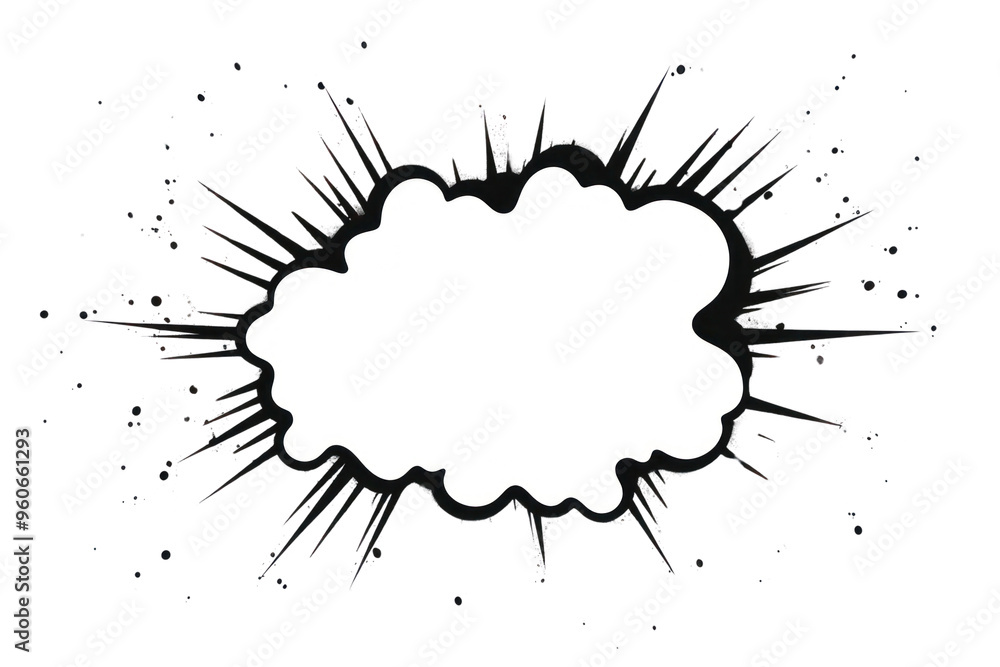 Fototapeta premium PNG Comic-style cloud speech bubble